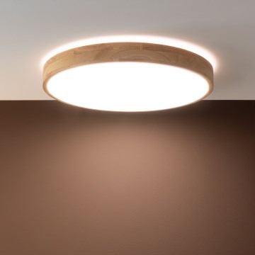 Brilliant - Dimbar LED-taklampa SLIMLINE LED/60W/230V 3000–6500K Ø 45 cm gummiträ + fjärrkontroll