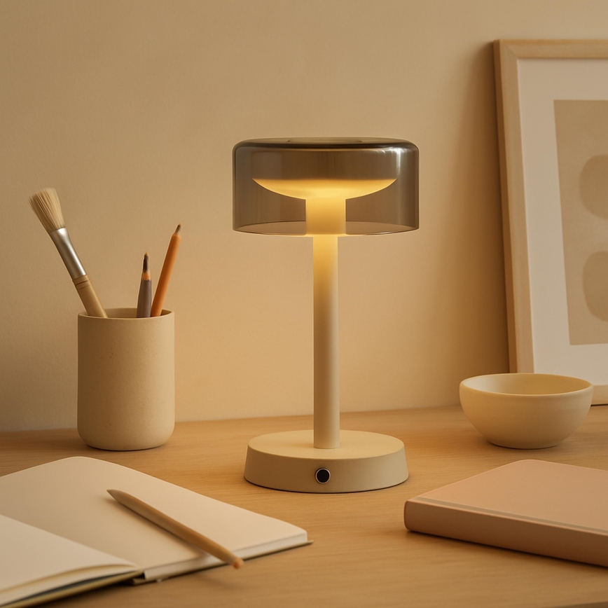 Brilliant - LED-dimbbar uppladdningsbar beröringsstyrd utomhusbordslampa RAZOR LED/2,5W/5V 2700K 2600 mAh IP44 grå