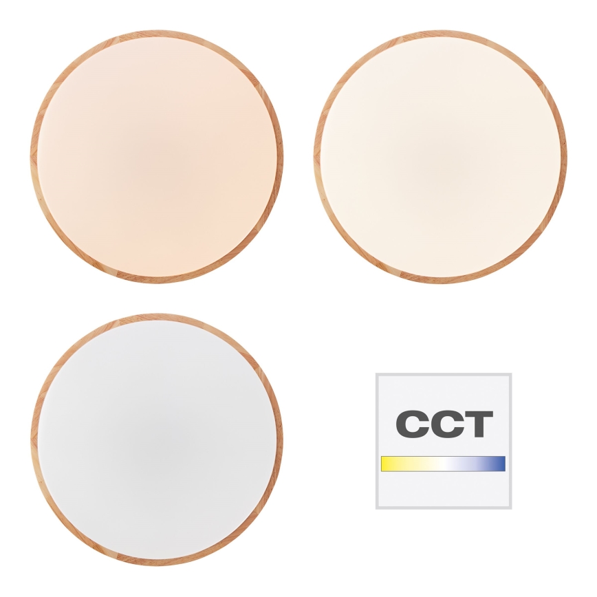 Brilliant - Dimbar LED-taklampa SLIMLINE LED/60W/230V 3000–6500K Ø 45 cm gummiträ + fjärrkontroll