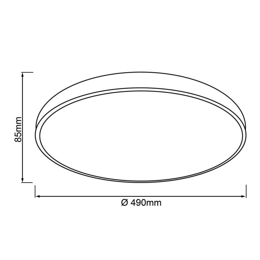 Brilliant - Dimbar LED-taklampa SLIMLINE LED/60W/230V 3000-6500K Ø 49 cm svart + fjärrkontroll