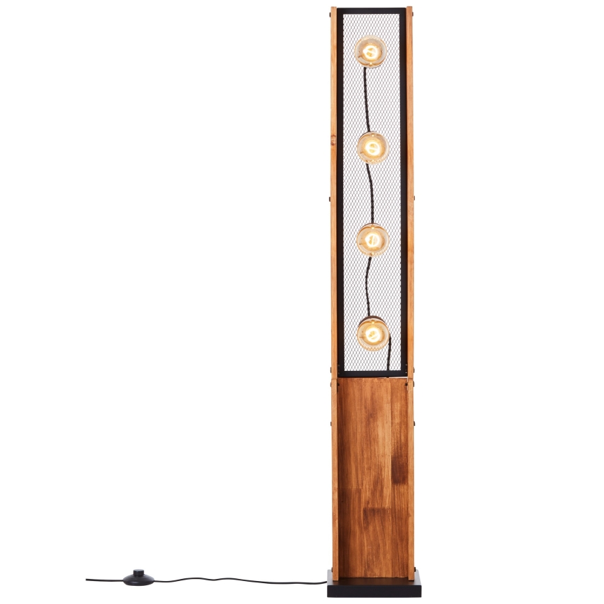 Brilliant - Golvlampa CALANDRA 4xE27/42W/230V furu