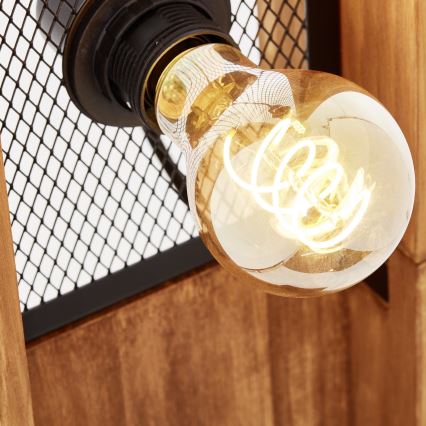 Brilliant - Golvlampa CALANDRA 4xE27/42W/230V furu