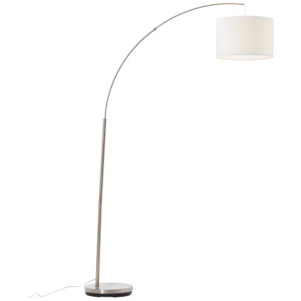 Brilliant - Golvlampa CLARIE 1xE27/60W/230V matt krom/vit