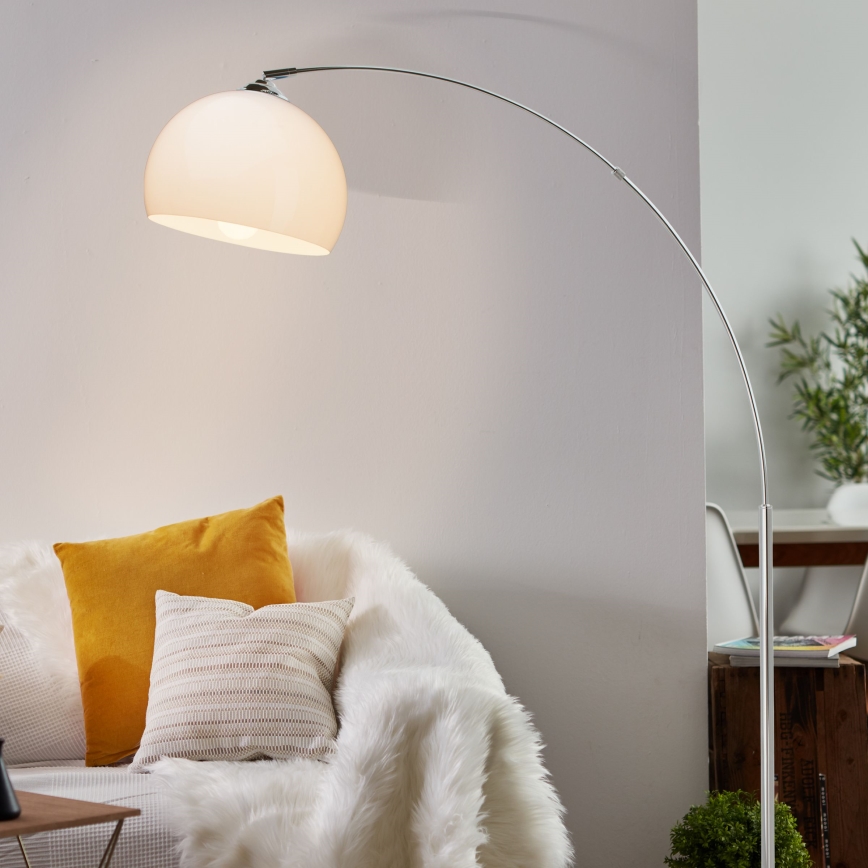 Brilliant - Golvlampa VESSA 1xE27/60W/230V polerad krom/vit