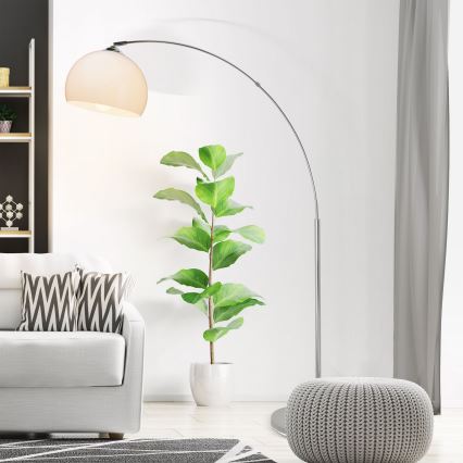 Brilliant - Golvlampa VESSA 1xE27/60W/230V polerad krom/vit