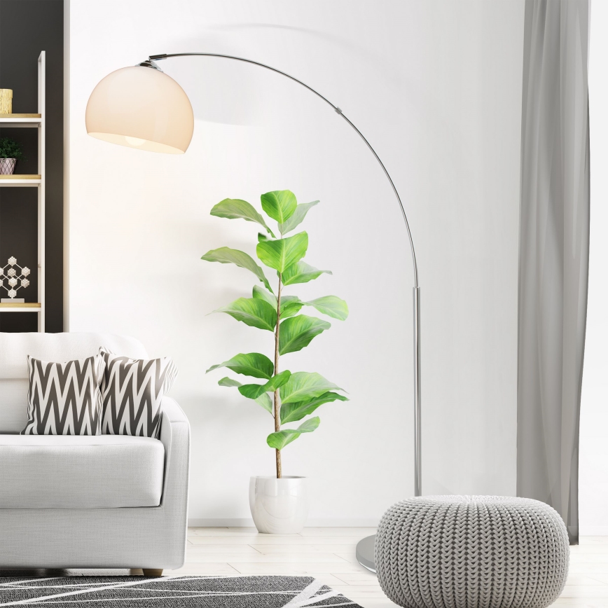 Brilliant - Golvlampa VESSA 1xE27/60W/230V polerad krom/vit