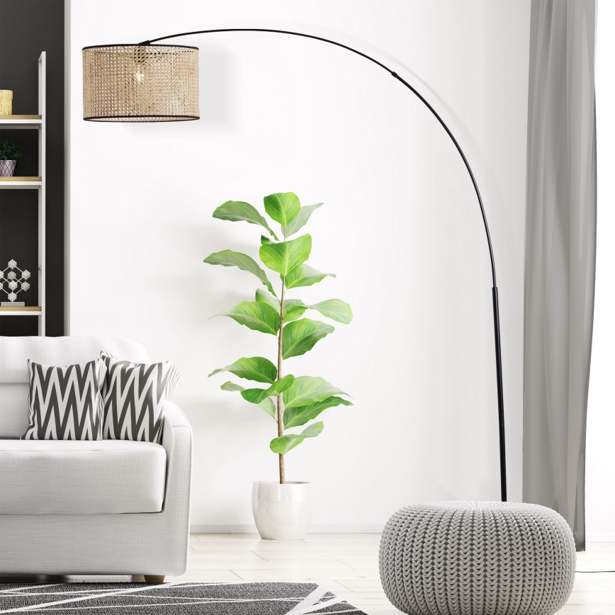 Brilliant - Golvlampa WILEY 1xE27/60W/230V svart/beige