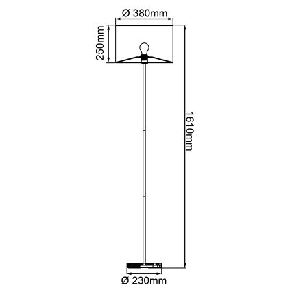 Brilliant - Golvlampa WIMEA 1xE27/52W/230V svart/beige