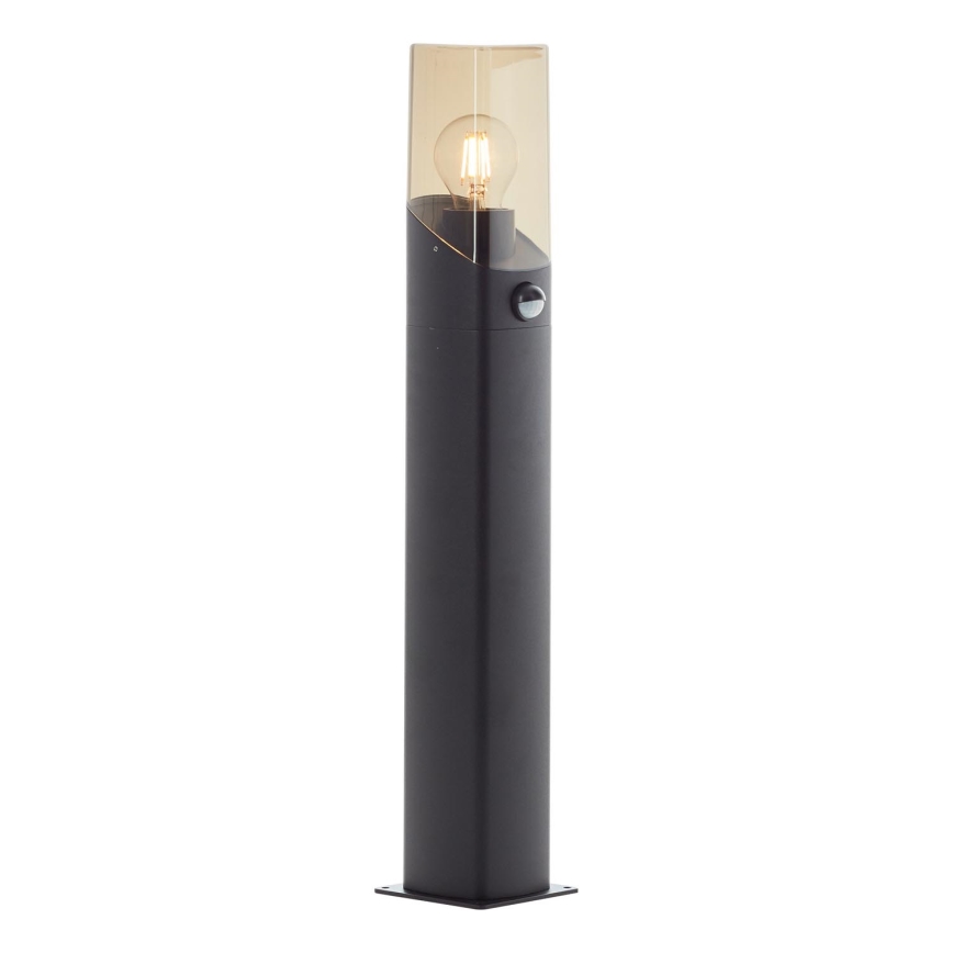 Brilliant - Lampa med sensor för utomhusbruk MINOU 1xE27/10W/230V IP44 svart/rökig