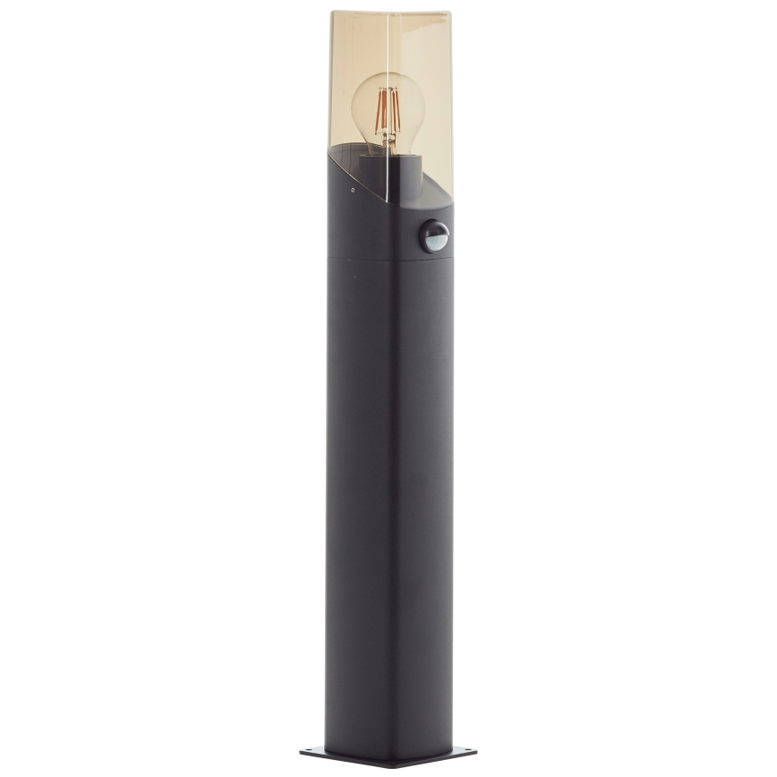 Brilliant - Lampa med sensor för utomhusbruk MINOU 1xE27/10W/230V IP44 svart/rökig