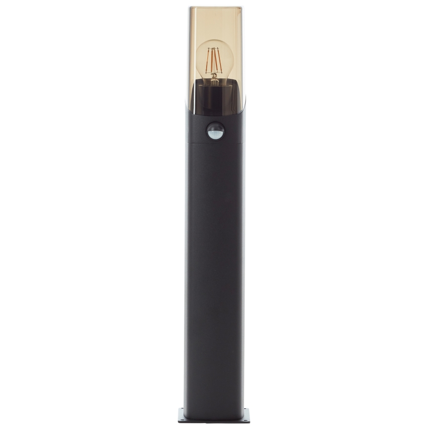 Brilliant - Lampa med sensor för utomhusbruk MINOU 1xE27/10W/230V IP44 svart/rökig