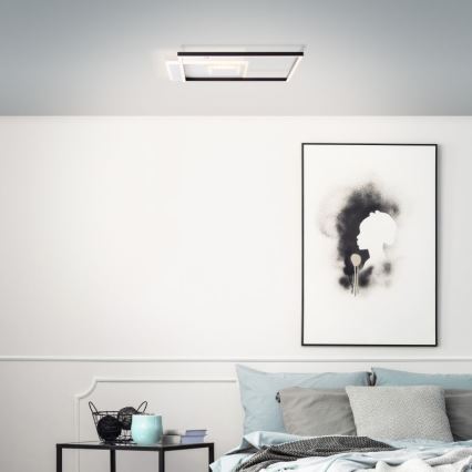Brilliant - LED Dimbar taklampa IORGO LED/40W/230V 3000K 43,5x43,5 cm vit/svart
