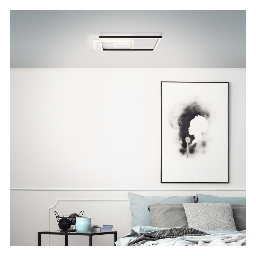 Brilliant - LED Dimbar taklampa IORGO LED/40W/230V 3000K 43,5x43,5 cm vit/svart