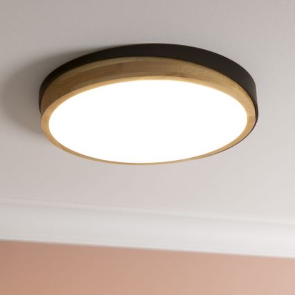 Brilliant - LED Dimbar taklampa BAARLO LED/24W/230V diameter 35 cm svart/gummifikon - FSC certifierade