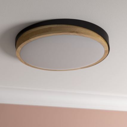 Brilliant - LED Dimbar taklampa BAARLO LED/24W/230V diameter 35 cm svart/gummifikon - FSC certifierade