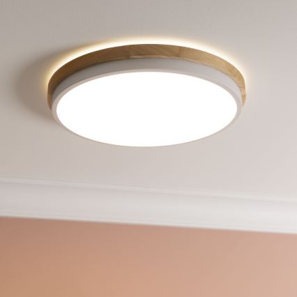 Brilliant - LED Dimbar taklampa BAARLO LED/24W/230V diameter 35 cm vit/gummifikon - FSC certifierade