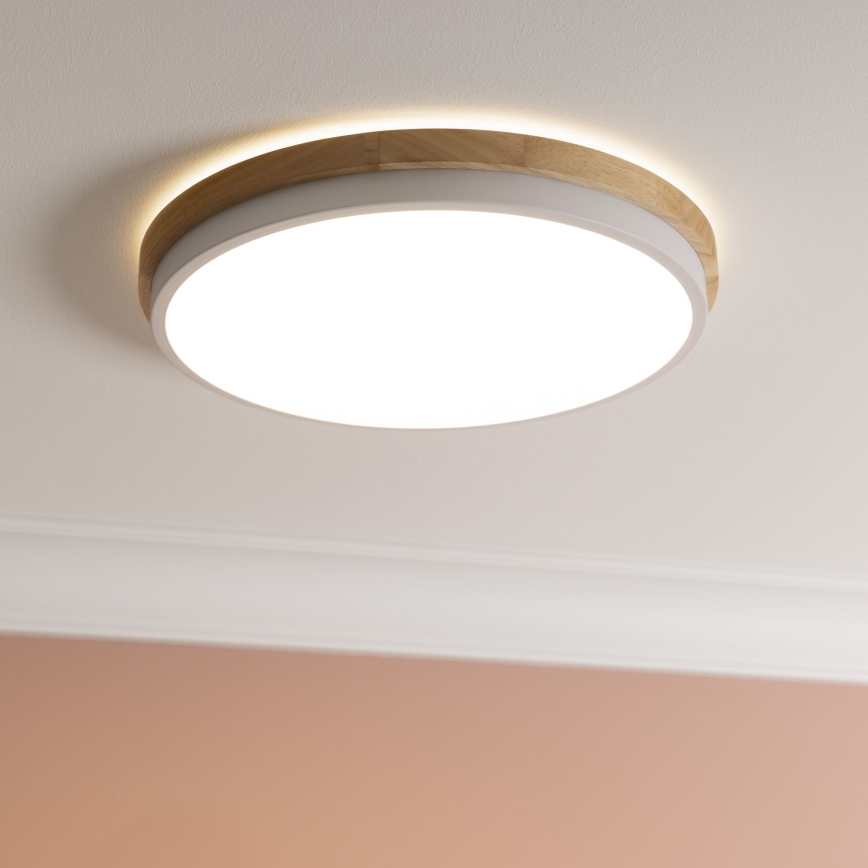 Brilliant - LED Dimbar taklampa BAARLO LED/24W/230V diameter 35 cm vit/gummifikon - FSC certifierade