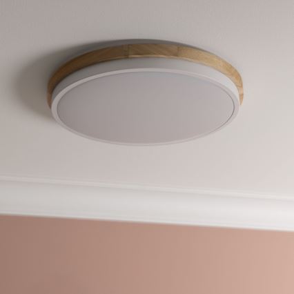 Brilliant - LED Dimbar taklampa BAARLO LED/24W/230V diameter 35 cm vit/gummifikon - FSC certifierade