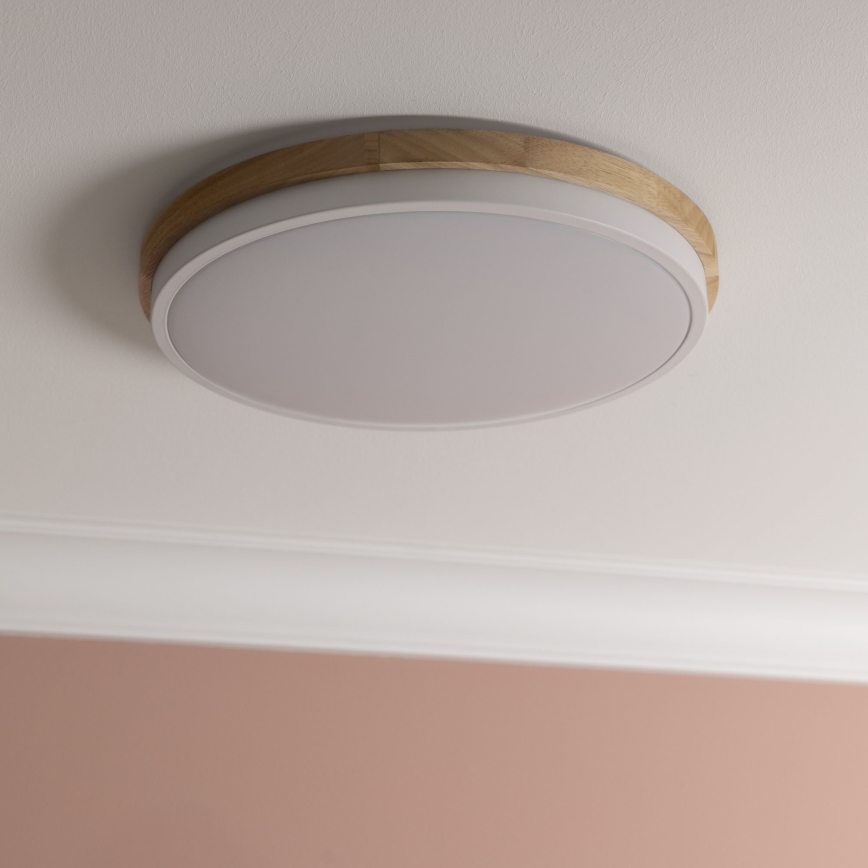 Brilliant - LED Dimbar taklampa BAARLO LED/24W/230V diameter 35 cm vit/gummifikon - FSC certifierade