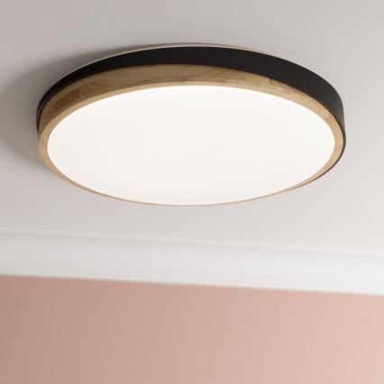 Brilliant - LED Dimbar taklampa BAARLO LED/36W/230V 3000-6500K diameter 50 cm svart/gummifikon + fjärrkontroll - FSC certifierade