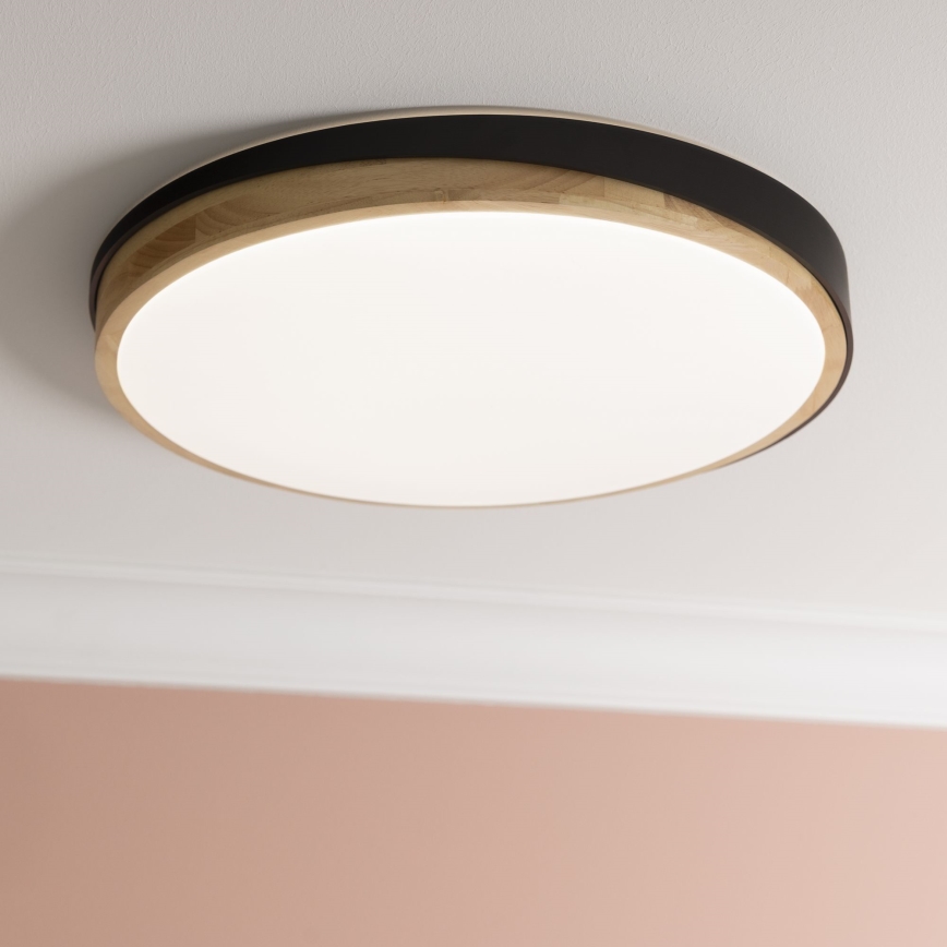 Brilliant - LED Dimbar taklampa BAARLO LED/36W/230V 3000-6500K diameter 50 cm svart/gummifikon + fjärrkontroll - FSC certifierade