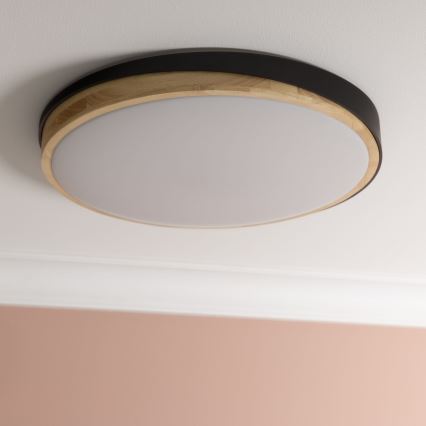 Brilliant - LED Dimbar taklampa BAARLO LED/36W/230V 3000-6500K diameter 50 cm svart/gummifikon + fjärrkontroll - FSC certifierade