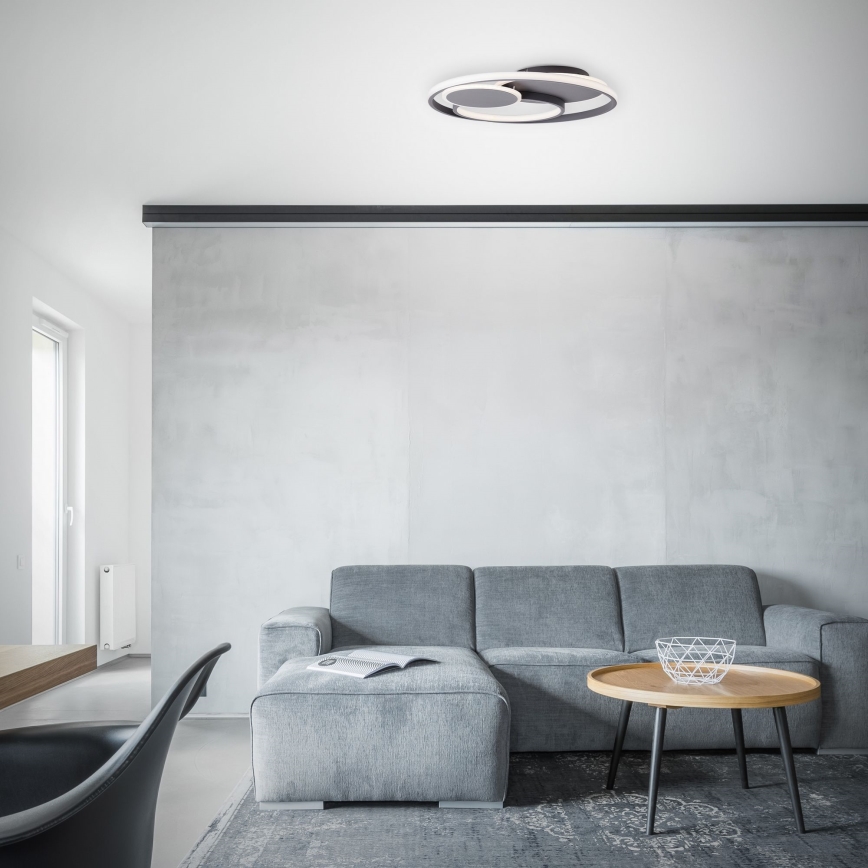 Brilliant - LED Dimbar taklampa RUNDA LED/50W/230V 3000-6500K svart + fjärrkontroll