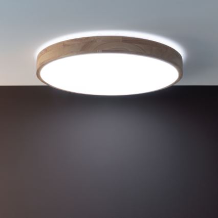 Brilliant - LED dimbar taklampa SLIMLINE LED/60W/230V 3000-6500K Ø 45 cm gummiträ, inkl. fjärrkontroll