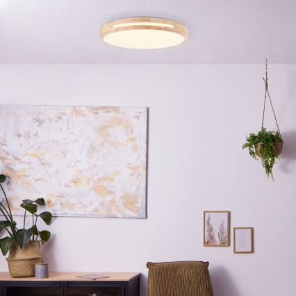 Brilliant - LED Dimbar taklampa WOODBURY LED/24W/230V diameter 39 cm gummifikon - FSC certifierade