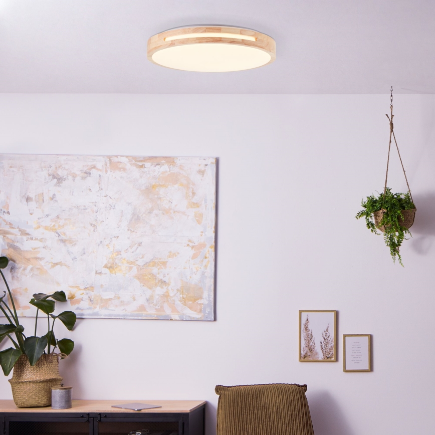 Brilliant - LED Dimbar taklampa WOODBURY LED/24W/230V diameter 39 cm gummifikon - FSC certifierade