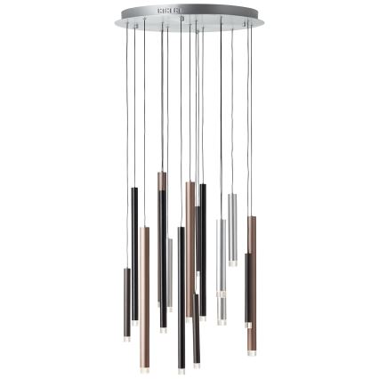 Brilliant - LED dimbar pendellampa på kabel CEMBALO LED/70W/230V matt krom/svart/brun
