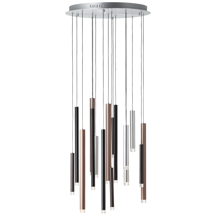Brilliant - LED dimbar pendellampa på kabel CEMBALO LED/70W/230V matt krom/svart/brun