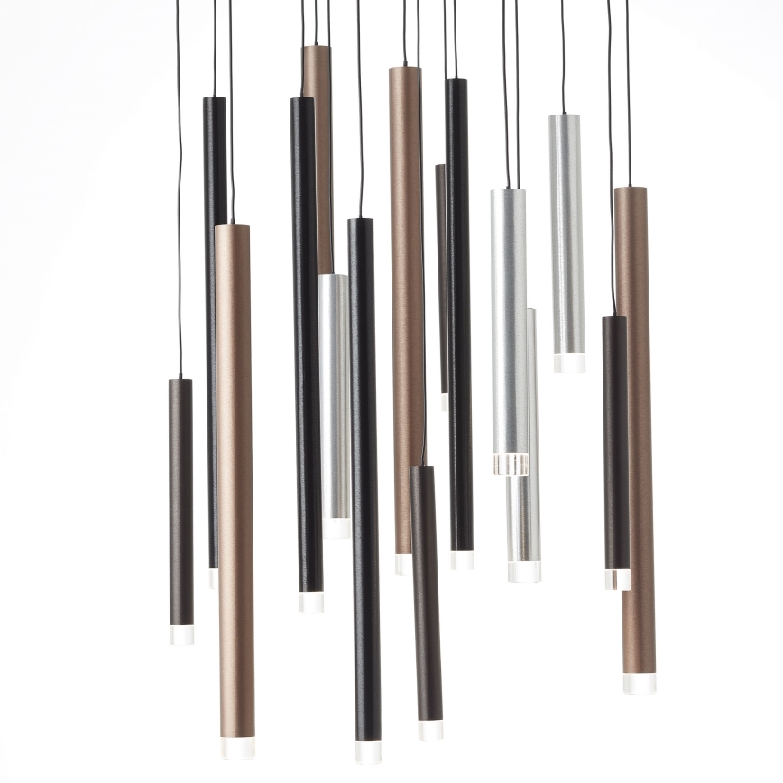 Brilliant - LED dimbar pendellampa på kabel CEMBALO LED/70W/230V matt krom/svart/brun