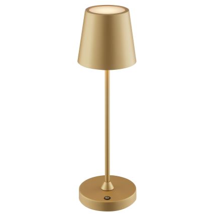 Brilliant - Dimbar uppladdningsbar beröringsstyrd utomhusbordslampa ELORA LED/2,5W/5V 2700K 2600 mAh IP44 guld