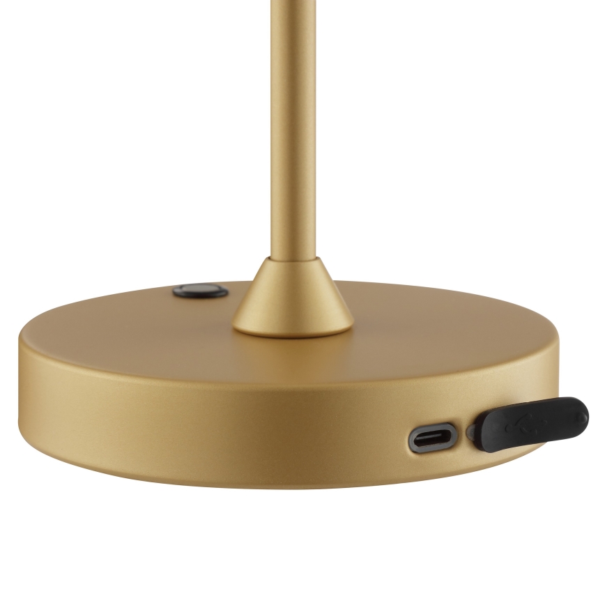 Brilliant - Dimbar uppladdningsbar beröringsstyrd utomhusbordslampa ELORA LED/2,5W/5V 2700K 2600 mAh IP44 guld