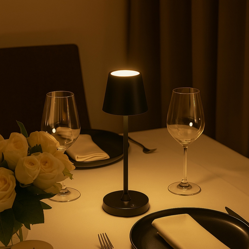 Brilliant - LED Dimbar uppladdningsbar touchstyrd utomhusbordslampa ELORA LED/2,5W/5V 2700K 2600 mAh IP44 svart