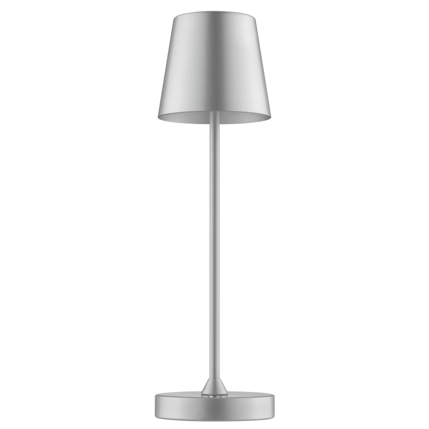 Brilliant - Dimbar, uppladdningsbar, touchstyrd utomhusbordslampa ELORA LED/2,5W/5V 2700K 2600 mAh IP44 silver