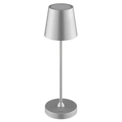 Brilliant - Dimbar, uppladdningsbar, touchstyrd utomhusbordslampa ELORA LED/2,5W/5V 2700K 2600 mAh IP44 silver