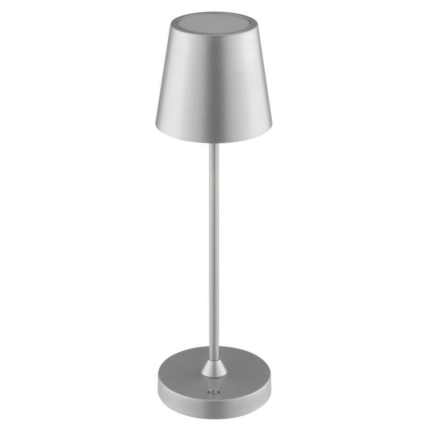 Brilliant - Dimbar, uppladdningsbar, touchstyrd utomhusbordslampa ELORA LED/2,5W/5V 2700K 2600 mAh IP44 silver