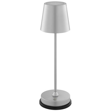 Brilliant - Dimbar, uppladdningsbar, touchstyrd utomhusbordslampa ELORA LED/2,5W/5V 2700K 2600 mAh IP44 silver