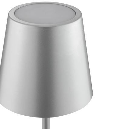 Brilliant - Dimbar, uppladdningsbar, touchstyrd utomhusbordslampa ELORA LED/2,5W/5V 2700K 2600 mAh IP44 silver