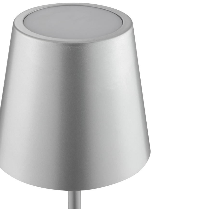 Brilliant - Dimbar, uppladdningsbar, touchstyrd utomhusbordslampa ELORA LED/2,5W/5V 2700K 2600 mAh IP44 silver
