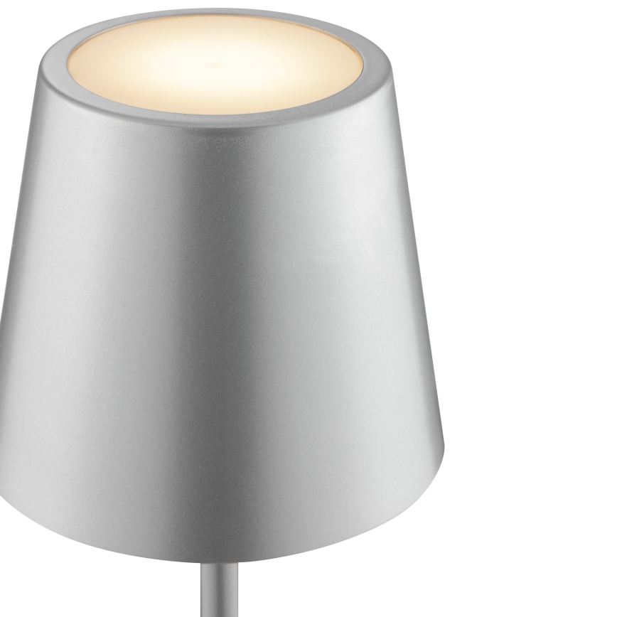 Brilliant - Dimbar, uppladdningsbar, touchstyrd utomhusbordslampa ELORA LED/2,5W/5V 2700K 2600 mAh IP44 silver