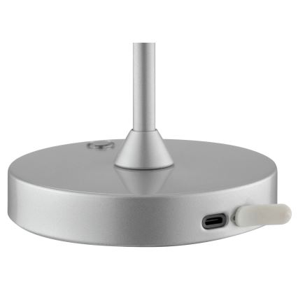 Brilliant - Dimbar, uppladdningsbar, touchstyrd utomhusbordslampa ELORA LED/2,5W/5V 2700K 2600 mAh IP44 silver