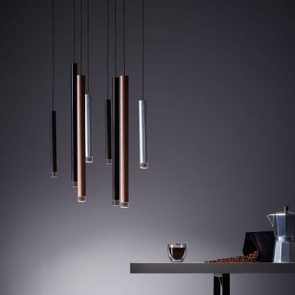 Brilliant - LED-dimmbar pendellampa med vajer CEMBALO LED/32W/230V matt krom/svart/brun