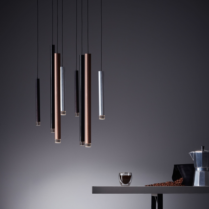 Brilliant - LED-dimmbar pendellampa med vajer CEMBALO LED/32W/230V matt krom/svart/brun