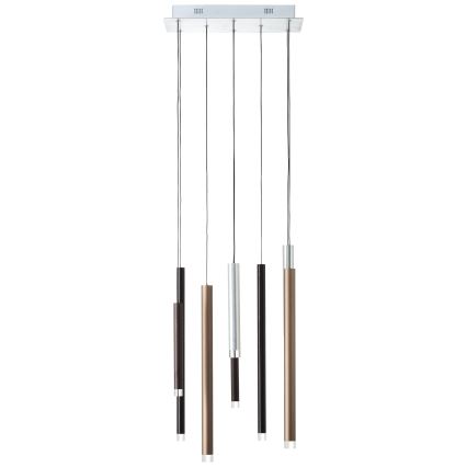 Brilliant - LED-dimmbar pendellampa med vajer CEMBALO LED/32W/230V matt krom/svart/brun