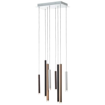 Brilliant - LED-dimmbar pendellampa med vajer CEMBALO LED/32W/230V matt krom/svart/brun