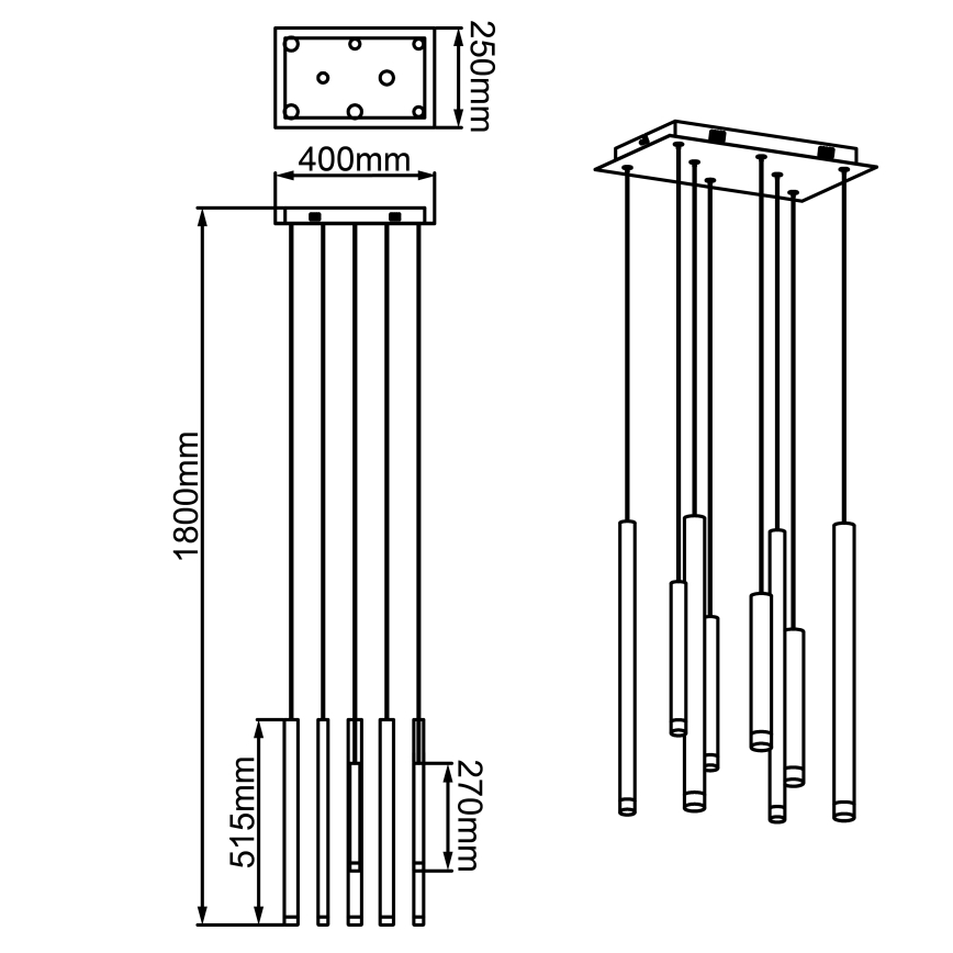 Brilliant - LED-dimmbar pendellampa med vajer CEMBALO LED/32W/230V matt krom/svart/brun