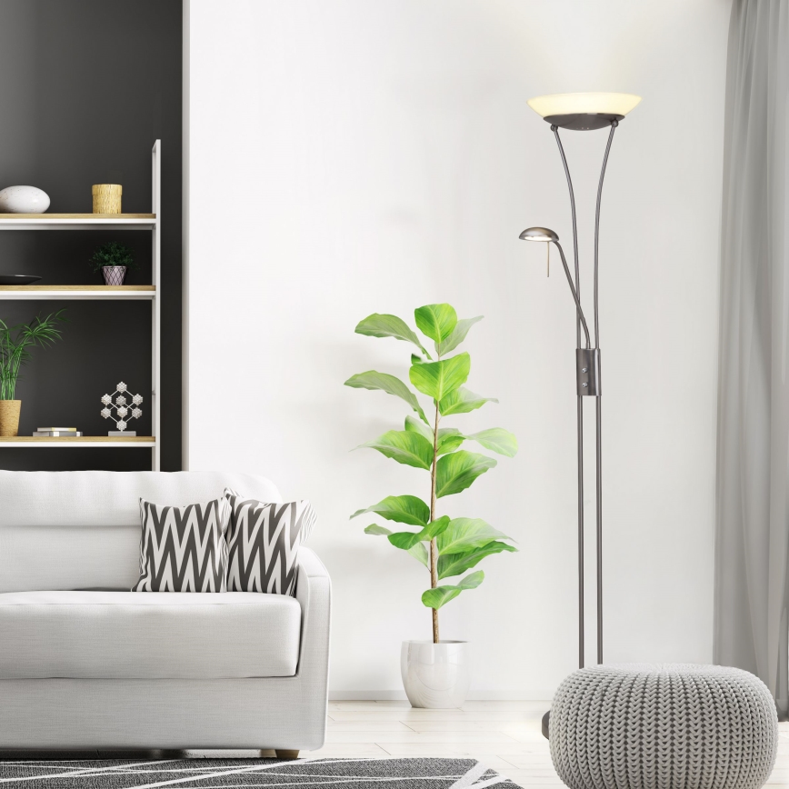 Brilliant - LED-dimmbar golvlampa FINN 2xLED/13W/230V mattkrom